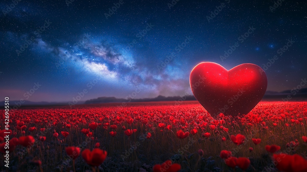 heart and red flowerheart and red flower