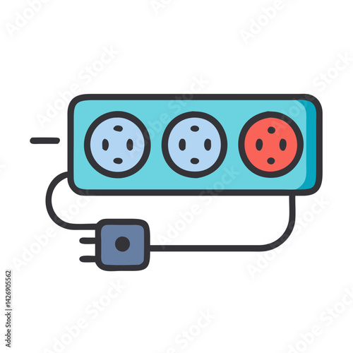 Power strip with grounded outlets and surge protector