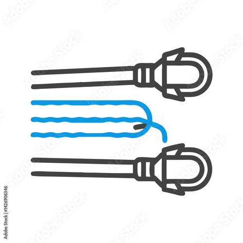 Vector Illustration of Robotic Grippers Connected to a Flow