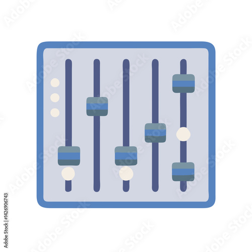Sound mixing console or equalizer icon with sliders