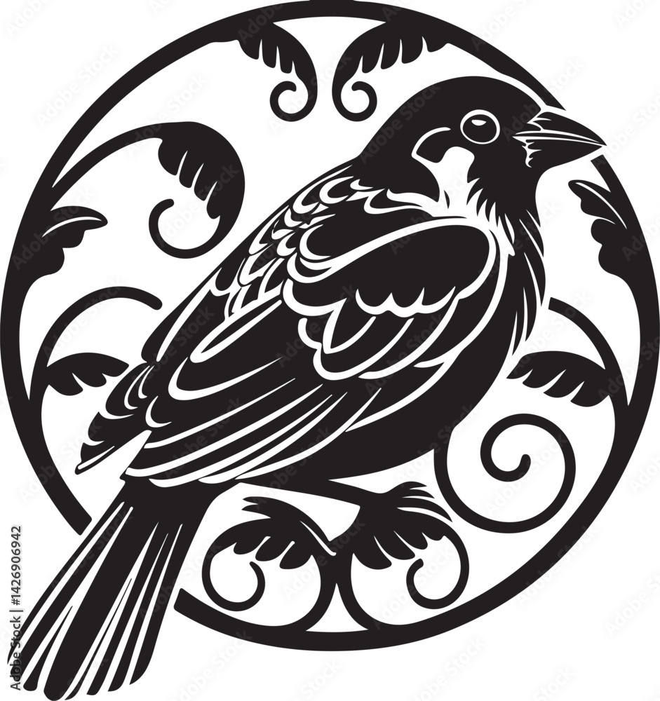 Obraz premium Italian Sparrow bird silhouette
