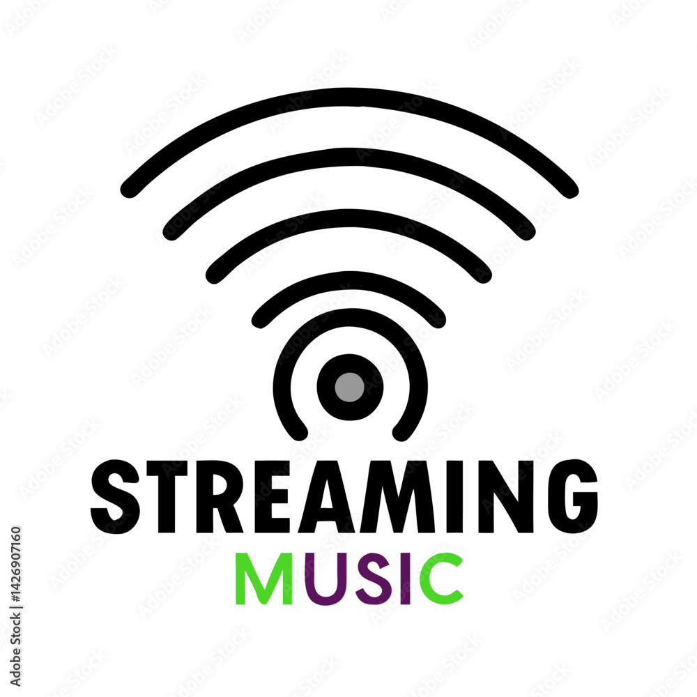Modern Music Text Design on Black Background Illustration Modern Music Text Design on Black Background Illustration