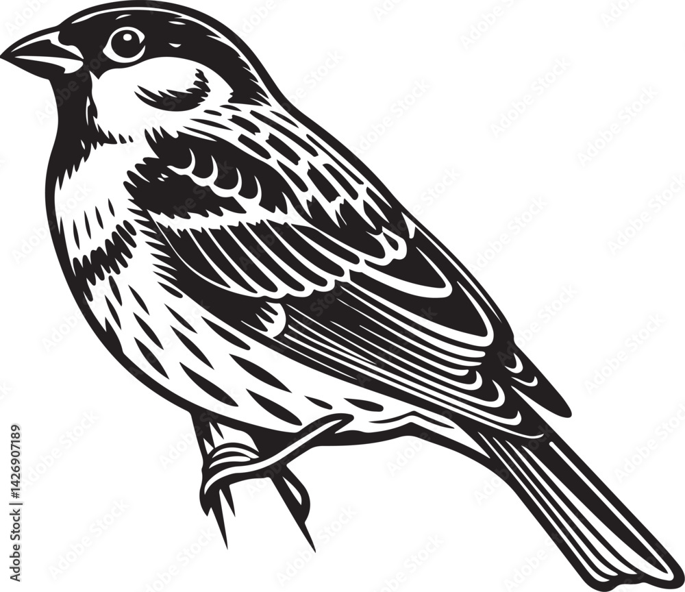 Naklejka premium Italian Sparrow bird silhouette