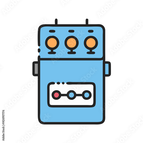 Blue Guitar Effects Pedal Icon for Music Production