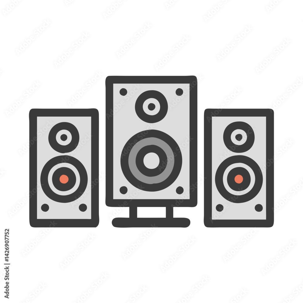 Three Audio Speakers with Good Sound Quality Illustration Three Audio Speakers with Good Sound Quality Illustration