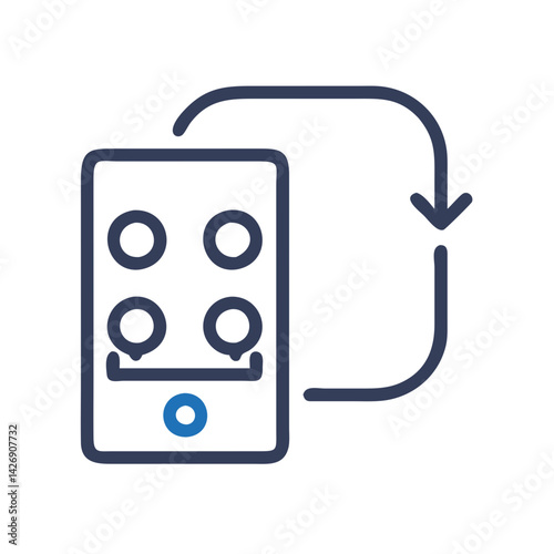 App Store Optimization: Smartphone with Circular Arrow Icon