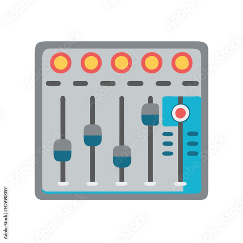 Modern Icon: Sound Mixing Console Illustration for Design