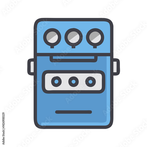 Blue Guitar Effects Pedal with Three Knobs