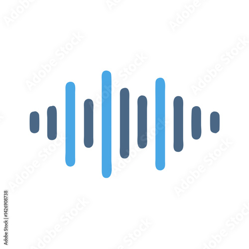 Digital Sound Wave Icon Illustration on Black Background