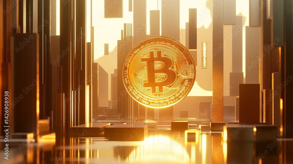 bitcoin and virtual technology background.