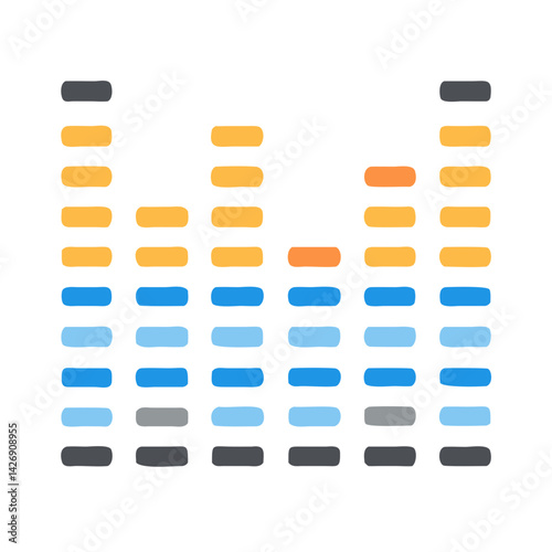 Colorful Graphic Equalizer Illustration for Audio Visual Themes