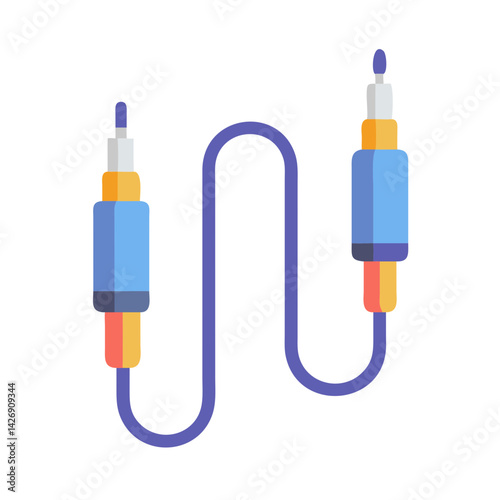 Aux Cable Illustration: Audio Connection, Music Playback Design