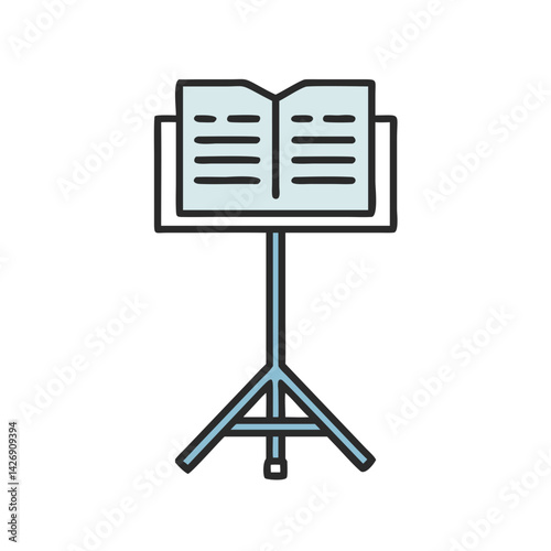 Musical sheet stand illustration on black background vector