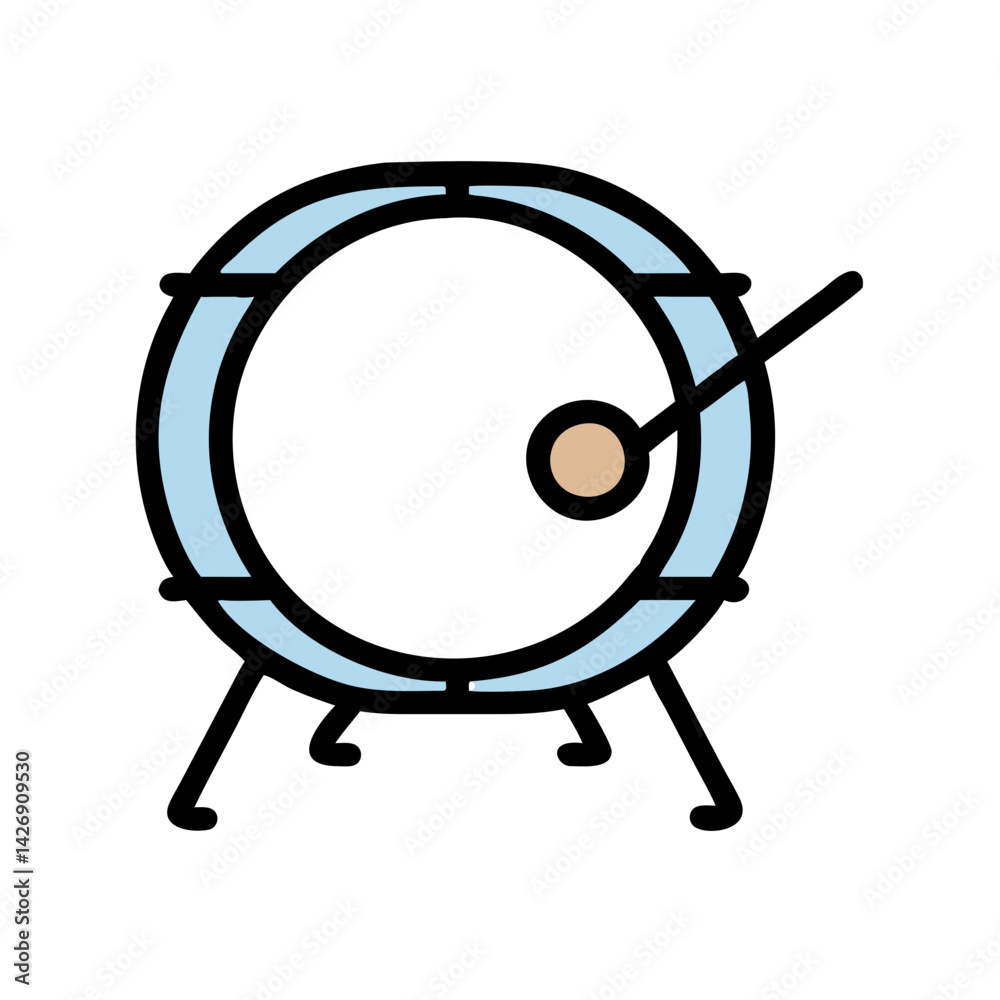 Fototapeta premium Geometric Circle Abstract Logo, Light Blue and Beige