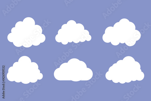 vector clouds set 