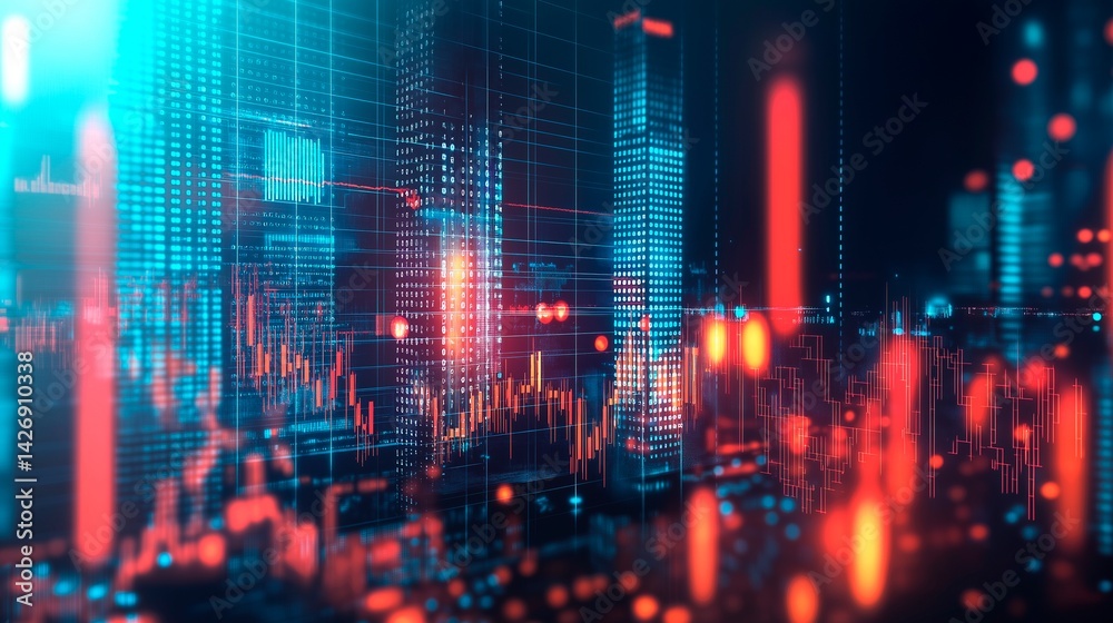 abstract creative data and technology illustration