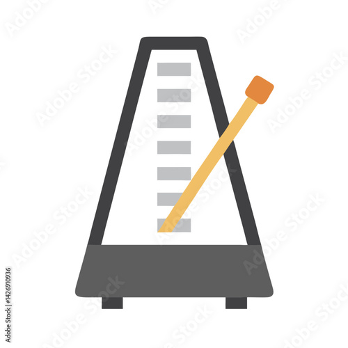 Metronome Vector Illustration on Black Background for Music