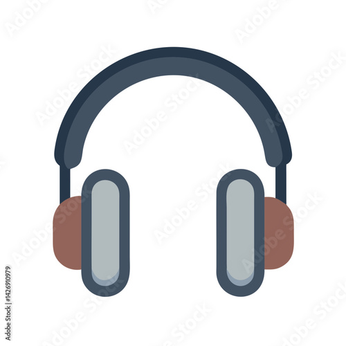 Minimalist Headphones Icon for Music or Audio Listening