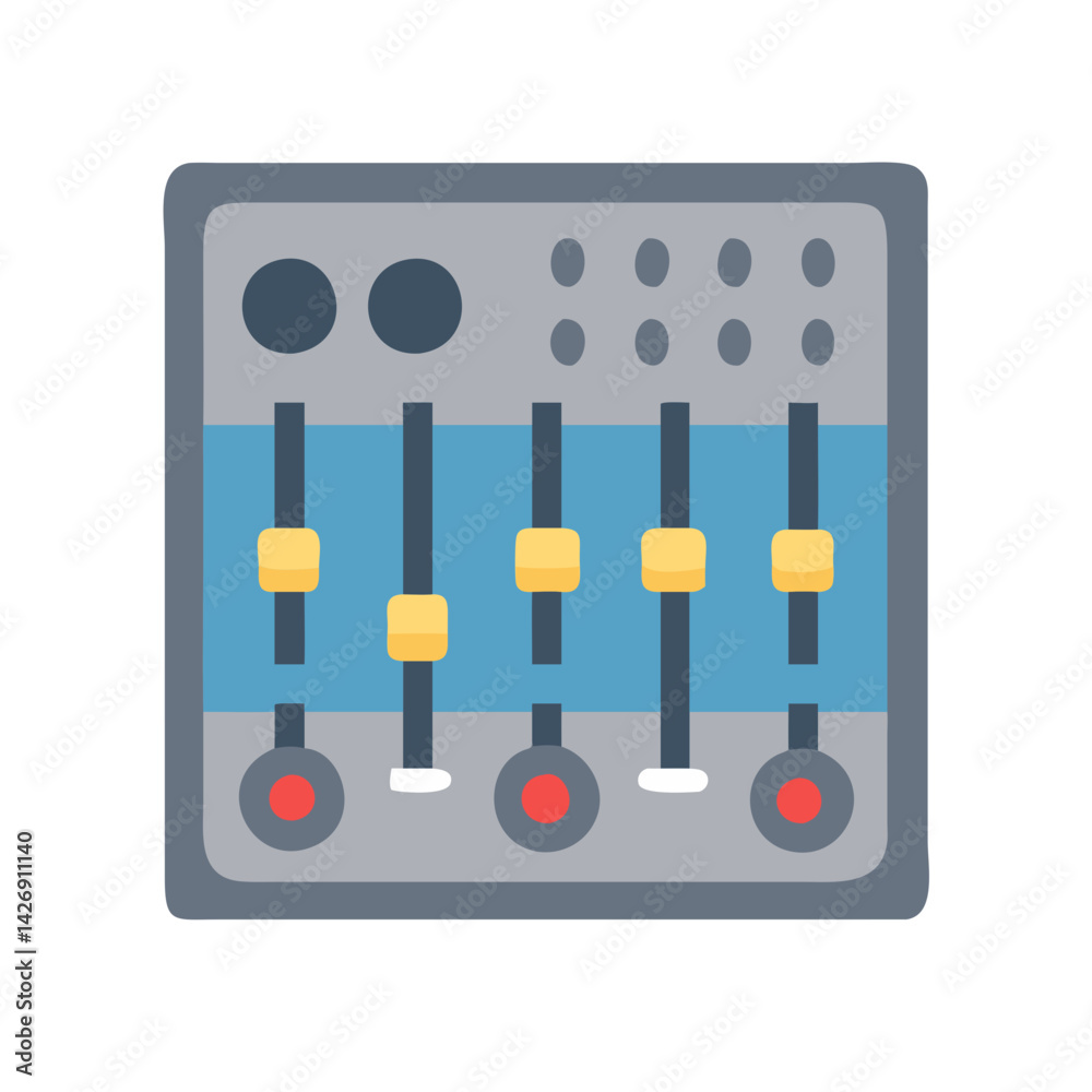 Audio mixer icon illustration for sound production editing Audio mixer icon illustration for sound production editing