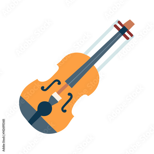 Minimalist Illustration of a Gadulka, a Bulgarian Folk Instrument