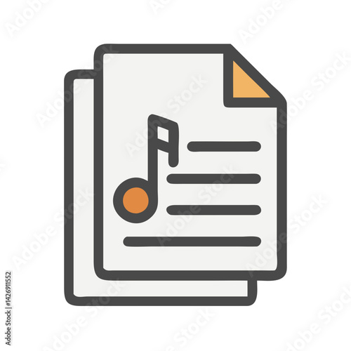 Music sheet icon - Music notation document format