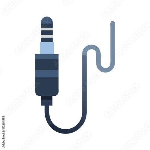 Blue Audio Jack Cable Connection on Black Background