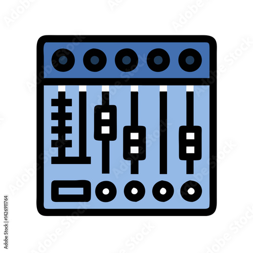 Modern mixing console illustration for sound and music