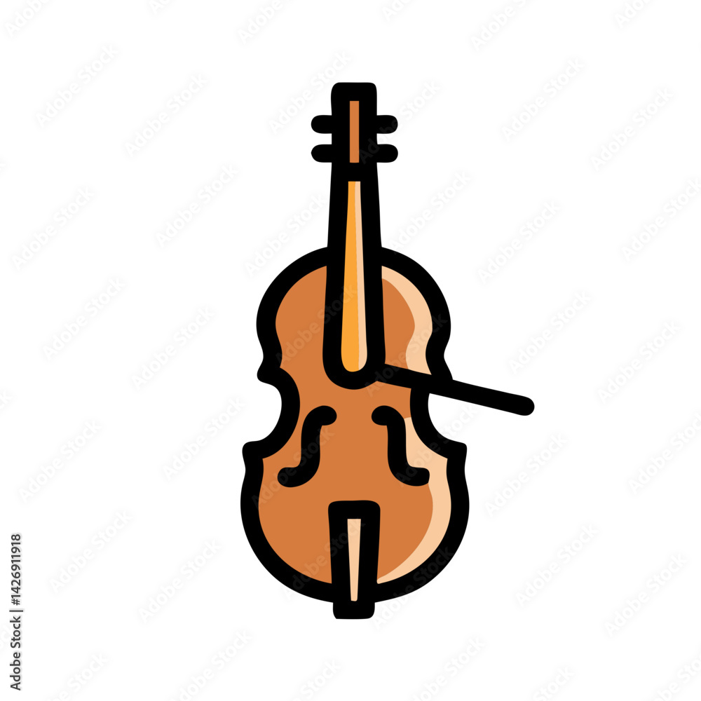 Fototapeta premium Stylized Cello Illustration on Black Background