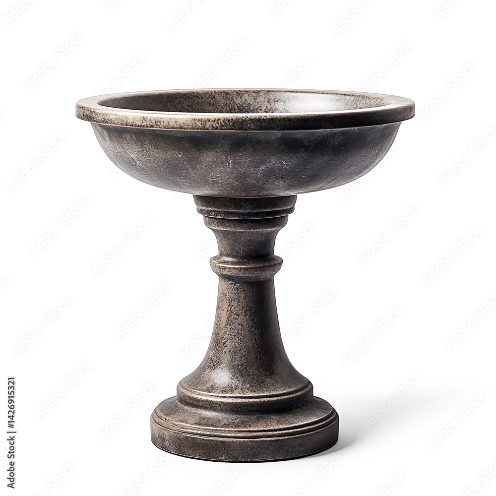 Minimalist Stone Birdbath with Pedestal Base on a Transparent Background Minimalist Stone Birdbath with Pedestal Base on a Transparent Background