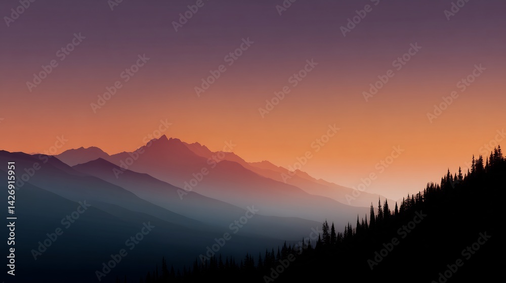 sunset in the mountains sunset in the mountains