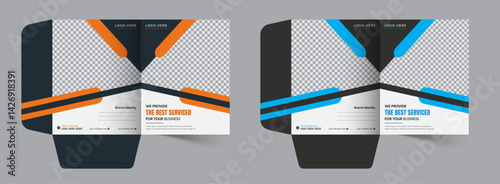 Unique presentation folder template, creative and Luxury folder design, Corporate business Document Folders for your business, editable vector file