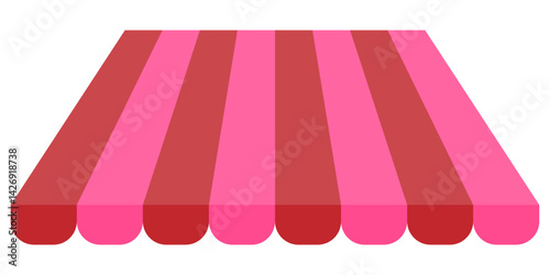 Vector set of awning striped canopy for making store front, decorate poster or template. Shop awning tents for window. Outdoor market canopy, vintage store roof. Vector illustration, eps10 33