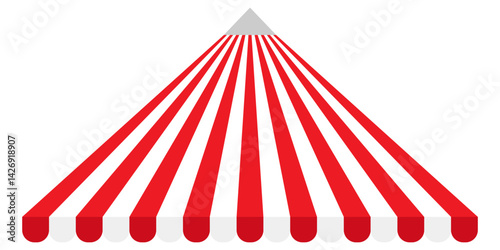 Shop awning tents for window. Outdoor market canopy, vintage store roof. Awning store vector illustration, Red and white stripped restain, Roof canopy parasol shop vector illustration, eps10 66