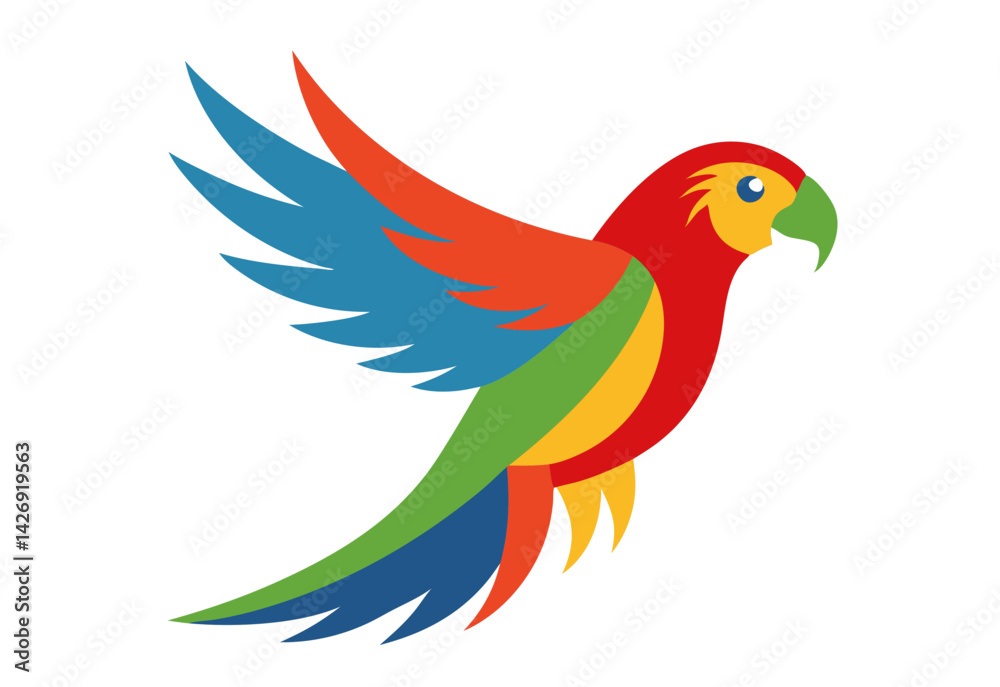 Fototapeta premium parrot on white background