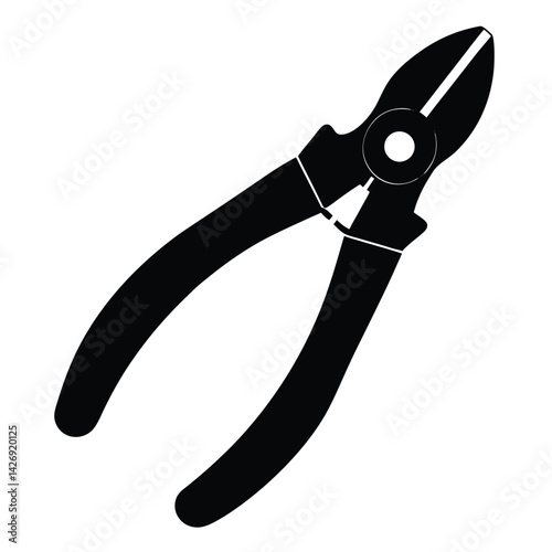 Isolated Black  Vcetor wire cutter on white background