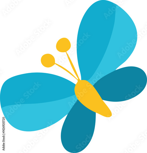 vibrant illustration of butterfly with blue wings