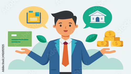 A guidance counselor explains the difference between subsidized and unsubsidized loans and how they impact college financing.. Vector illustration
