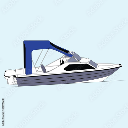 Vector Boat Line Art Illustration 17