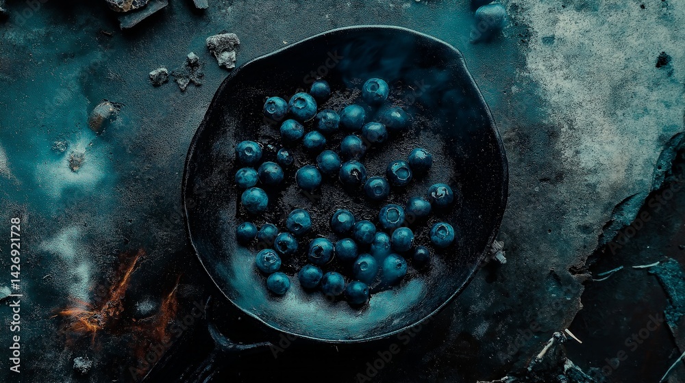 abstract background blueberry close up in bowl