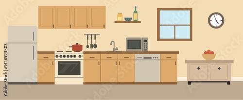 kitchen flat vector design