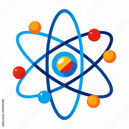 atom icon isolated on white background
