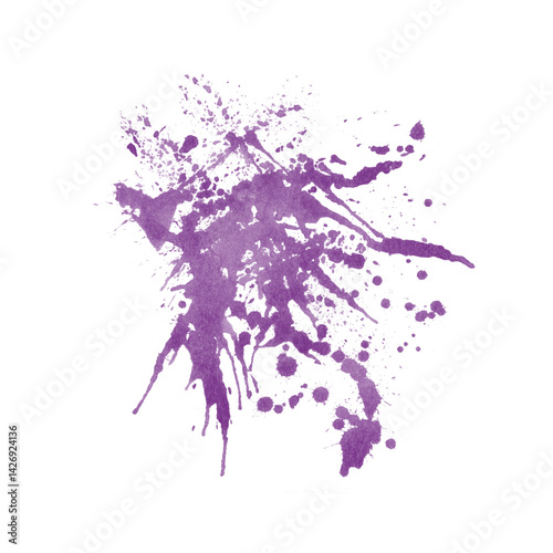 Abstract watercolor stroke of light purple color, hand drawn textured watercolor stain. Painted backdrop with brush stroke. For prints, logos, banners, icons, greeting cards, postcards, backgrounds.