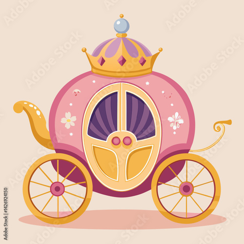 baby carriage on a white