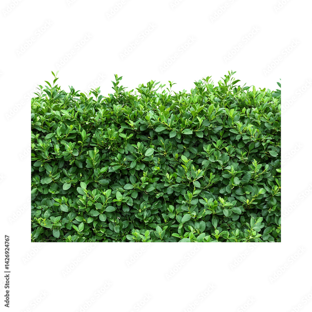 Obraz premium Lush Green Ficus Microcarpa Bush Against Transparent Background