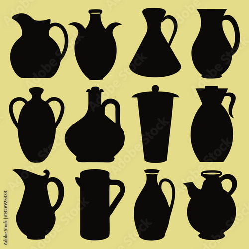 set of ceramic vases