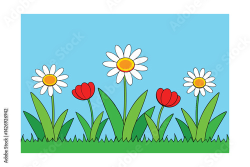 spring background with flowers