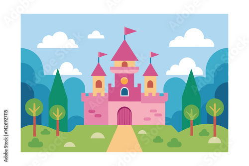 fairy tale castle vector