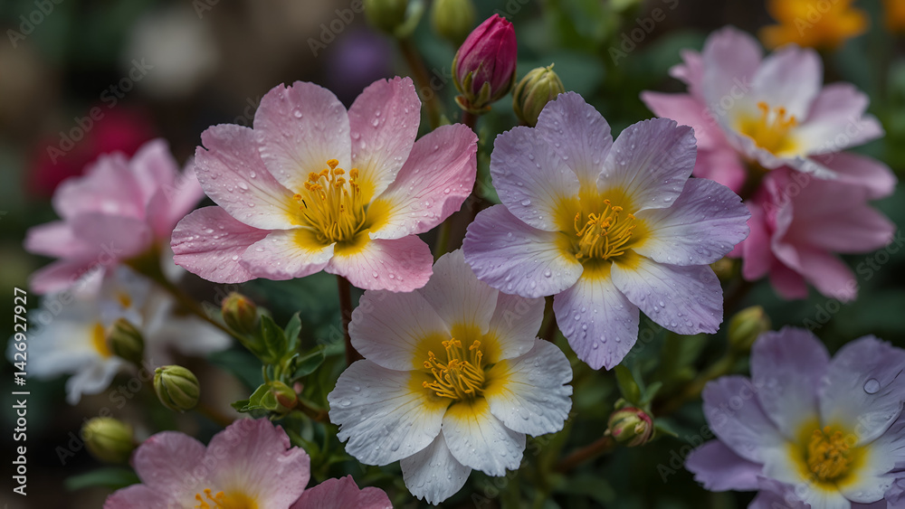 Fototapeta premium pink and white flowers