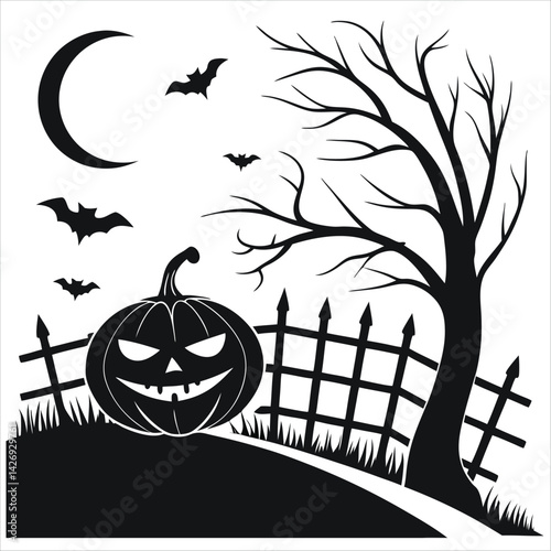 halloween background with pumpkins