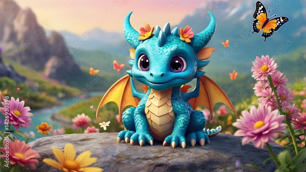 Cute Baby Dragon Character Cute Baby Dragon Character